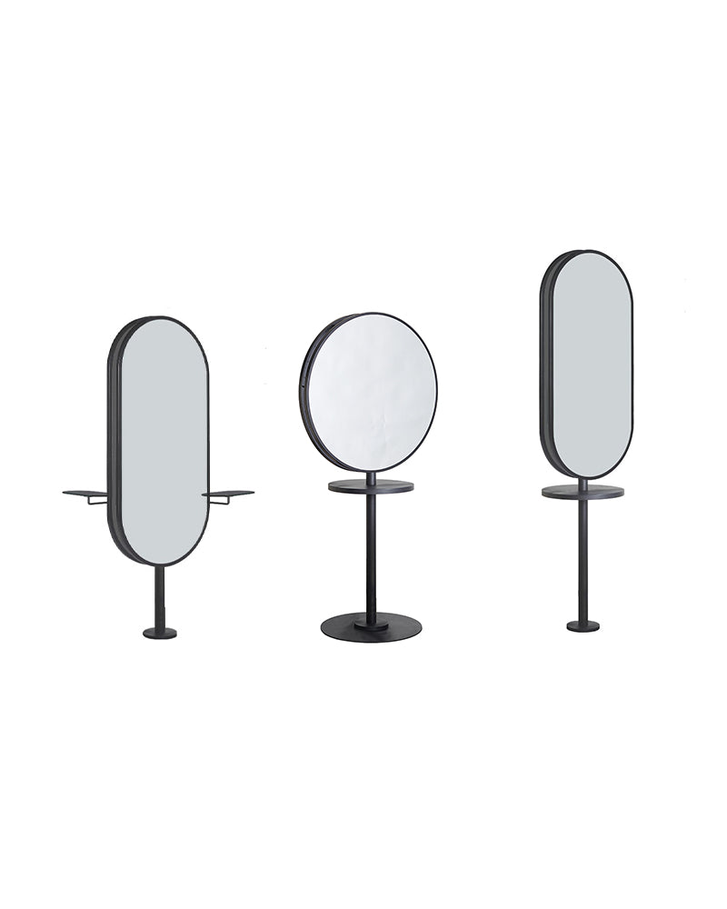 Pole joiner - Free standing styling unit with shelf and footrests